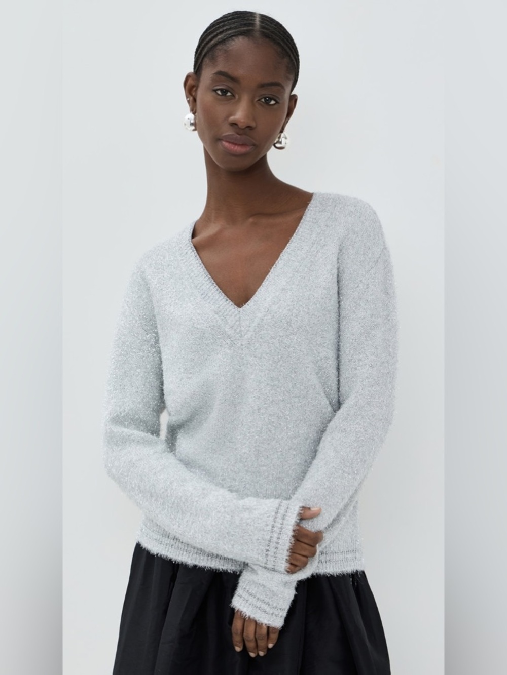 Le Superbe Celestial Knit V Neck Sweater size small